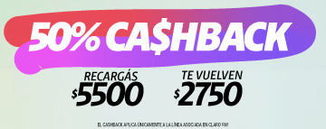50% CASHBACK